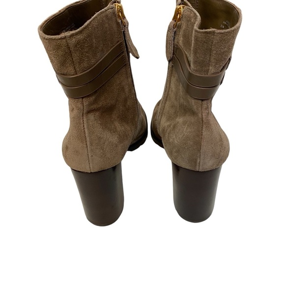 Tory Burch Leigh Suede Lug Sole Boots in River Rock - Picture 4 of 6